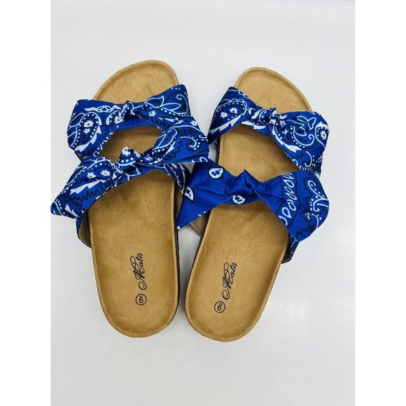 MATA Shoes Women's Bandana Broadwalk Sandal - Blue US 9 #T-13 - Picture 5 of 7